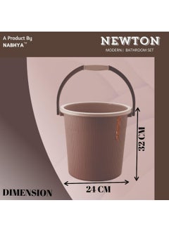 Nabhya Nabhya Newton Combo of 3 pcs Bathroom Accessories Set Plastic Bathroom Set with 20Ltr Plastic Bucket, Small Mug and Big Stool for Home, Kitchen & Bathroom (Brown)  - Image 5