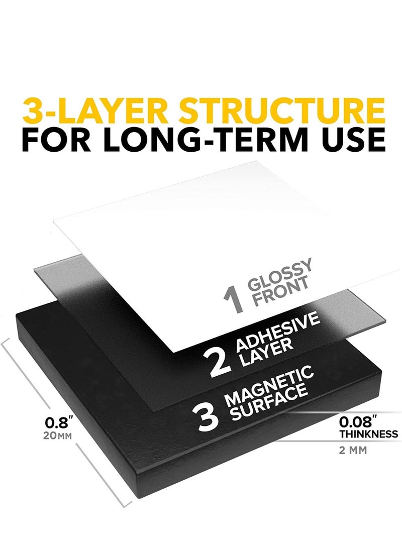 110 Pieces Magnetic Squares Square Magnets with 3M Strong Self Adhesive Backing Tape Perfect for DIY Art Projects Whiteboards and Fridge Magnet Square Tape 20mm x 20mm - Image 2