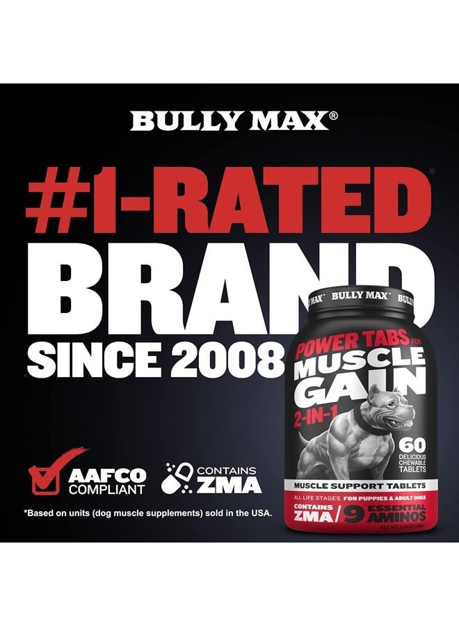 BULLY MAX 2-in-1 Muscle Builder Chewable Tablets for Puppies & Adult Dogs - Ultimate Canine Dog Supplement for Muscle Gain - 60 Tabs - Image 3