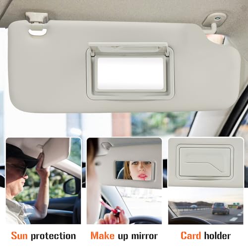 AEagle Sun Visor for 2012-2019 Chevy Sonic, 2013-2016 Spark, Right Passenger Side Sunvisor Beige Grey Sunvisor Replace P95327509 P95327507 - Image 4
