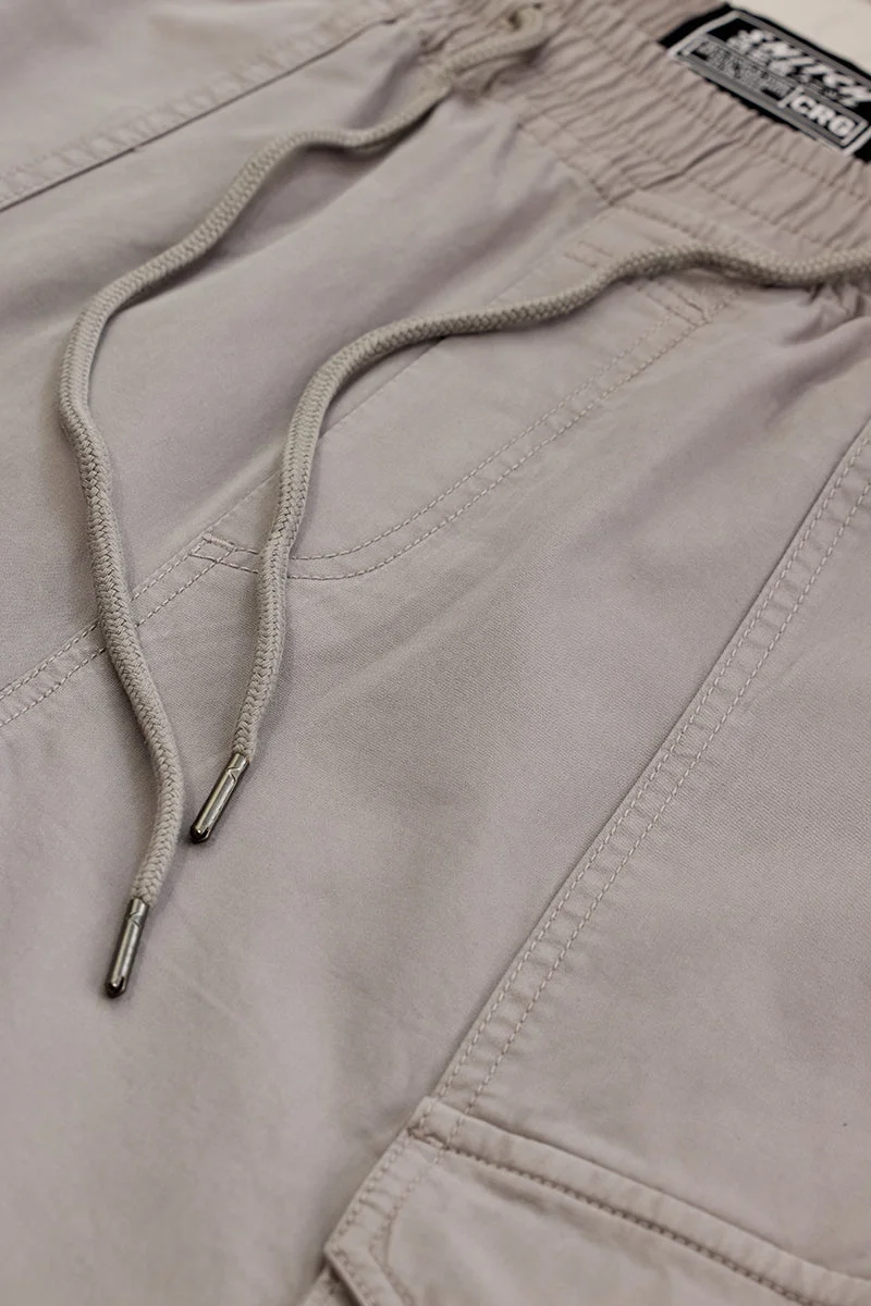 سنيتش Light Grey Solid Regular Fit Streetwear Cargo