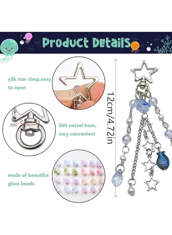 Keychain,Cute Car Keychains for Women Girls Bag Charms Purse Accessories Star Jelly Decor Personalized Gift, One Size - Image 3