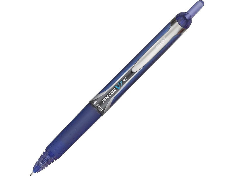 Pilot Precise V7 RT Refillable & Retractable Liquid Ink Rollerball Pens, Blue Ink Pens, Fine Point (0.7 mm), 12-Pack - Ideal for School, Journaling, and Office Writing - Image 2