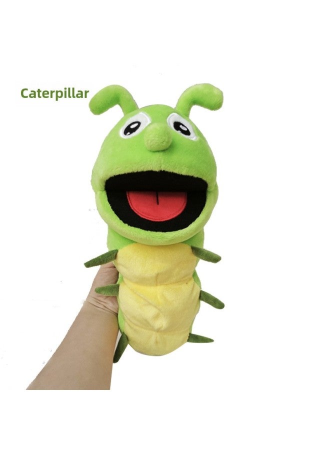 Insect Puppet Toy Moving Mouth Plushie Cartoon Caterpillar Animal Hand Puppet For Kindergarten Children's Play-Color:Caterpillar-Height:40cm - Image 1