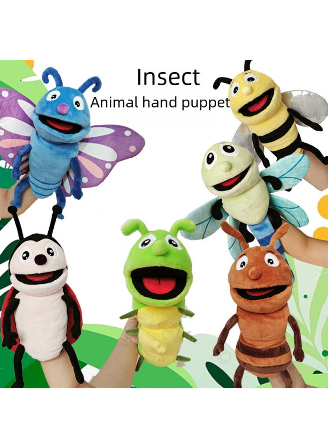 Insect Puppet Toy Moving Mouth Plushie Cartoon Caterpillar Animal Hand Puppet For Kindergarten Children's Play-Color:Caterpillar-Height:40cm - Image 2