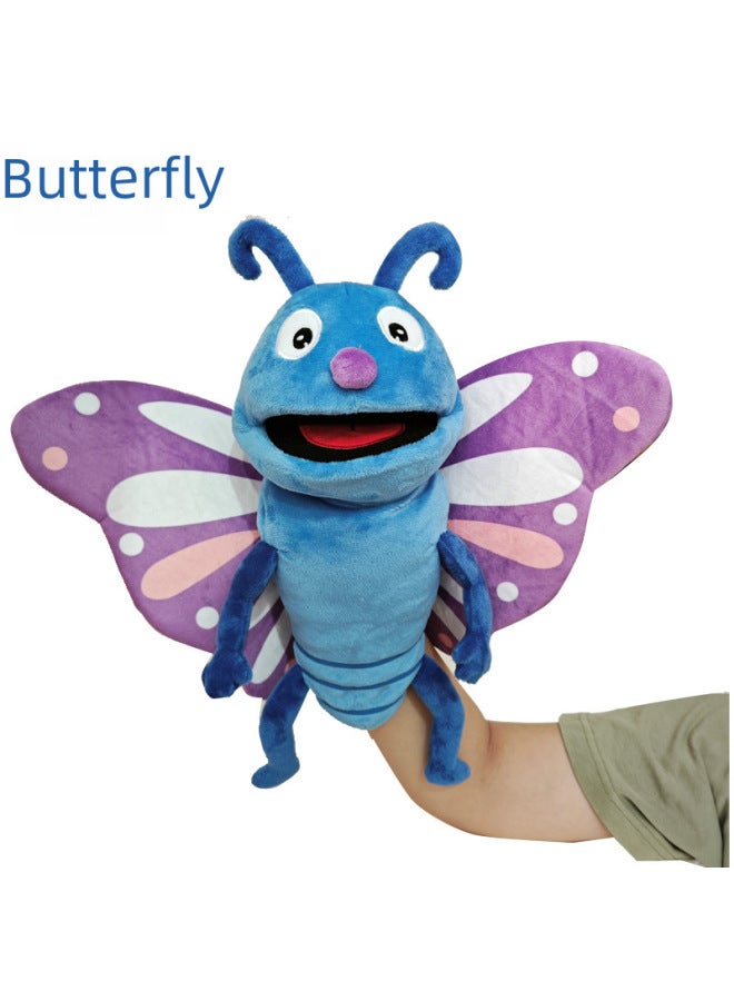 Insect Puppet Toy Moving Mouth Plushie Cartoon Caterpillar Animal Hand Puppet For Kindergarten Children's Play-Color:Caterpillar-Height:40cm - Image 3