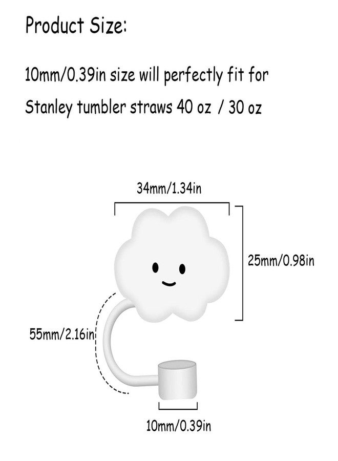 ColisPar 10mm 3pcs Straw Cover Cap for Stanley Cup 40 oz 30 oz Food Grade Silicone Cute Large Cloud Straw Topper Straw Tips Cover Protector Plugs for Stanley Cup Tumblers Accessories - Image 2