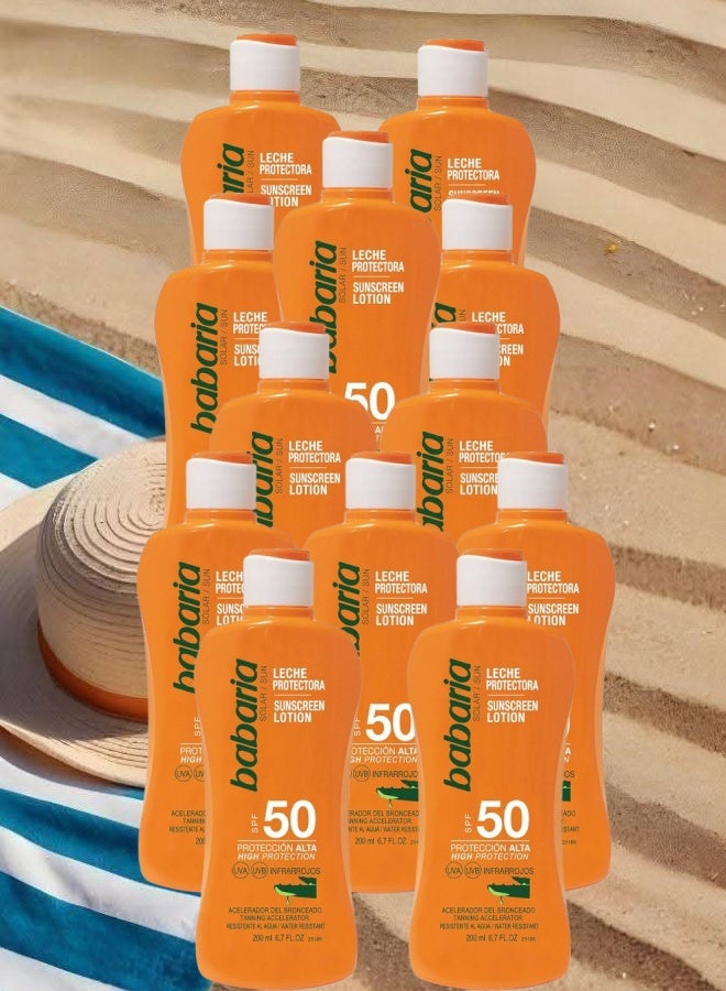 باباريا 12 قطع ‏باباريا لوشن واقي شمس بالألوفيرا بعامل حماية 50  200مل - Image 1