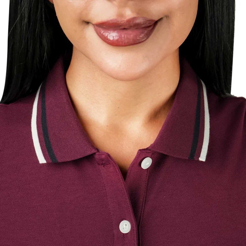 GIORDANO Women's Union Jack Polo Shirt - Cotton Lycra, Slim Fit