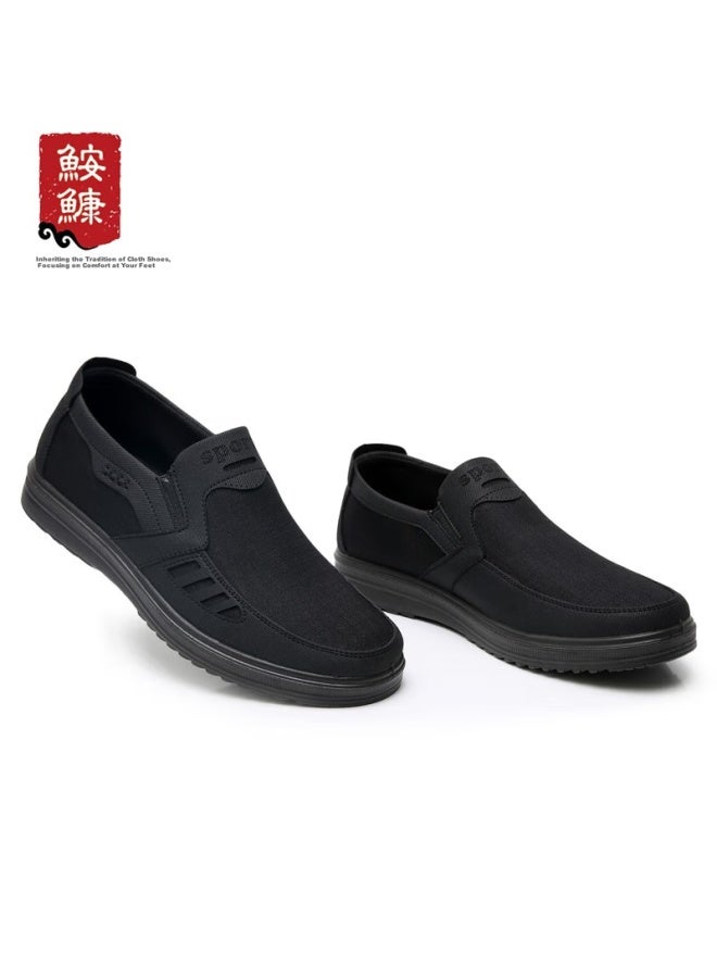 Anglerfish Old Beijing Cloth Shoes Men's Dad Shoes Soft Bottom Middle-aged And Elderly Large Size Spring And Autumn Breathable Shoes Ak33303 Black 42 - Image 4