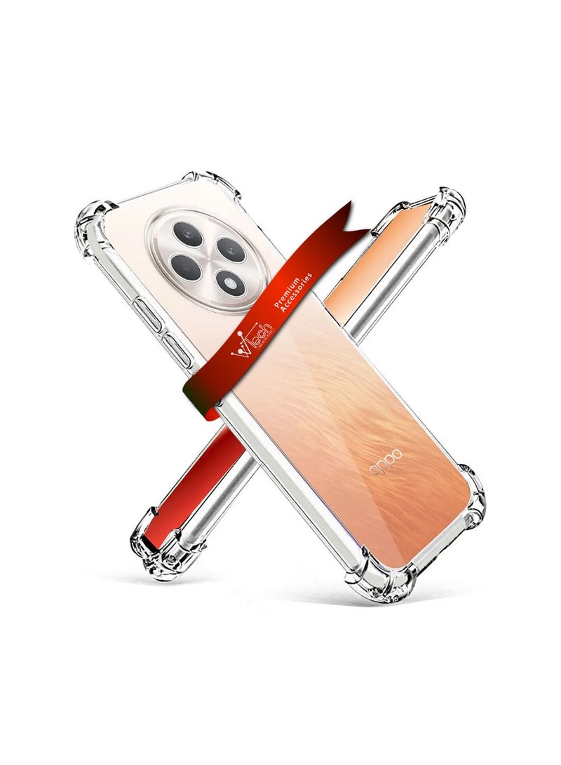 Wtech Oppo Reno12 F 5G 2024 TPU Bumper Corners with Hard PC Case Cover - Clear - Image 1