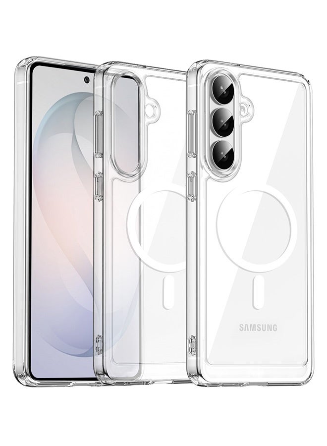 Tersely Clear Case for Samsung Galaxy S26+/S26 Plus 5G 2026, Magnetic Cover Compatible with MagSafe, Hard Back Slim Shockproof Bumper, Support Wireless Charging