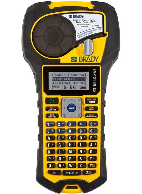 Brady BMP21-PLUS Handheld Label Printer with Rubber Bumpers, Multi-Line Print, 6 to 40 Point Font
