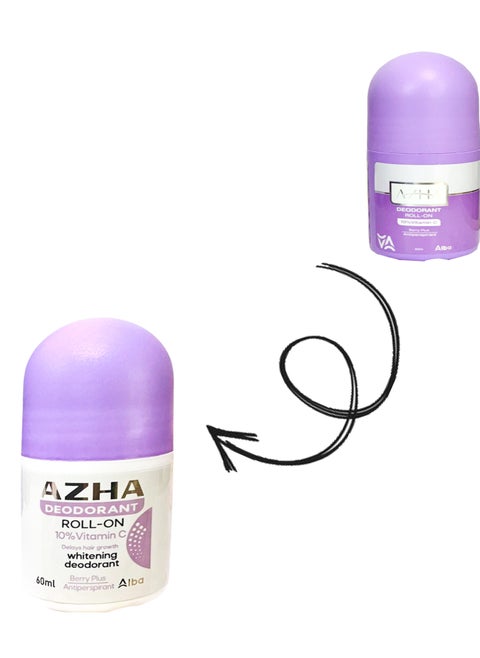 Azha Deodorant Roll-On 10% Vitamin C Berry Plus (Mauve)  - 60 Ml