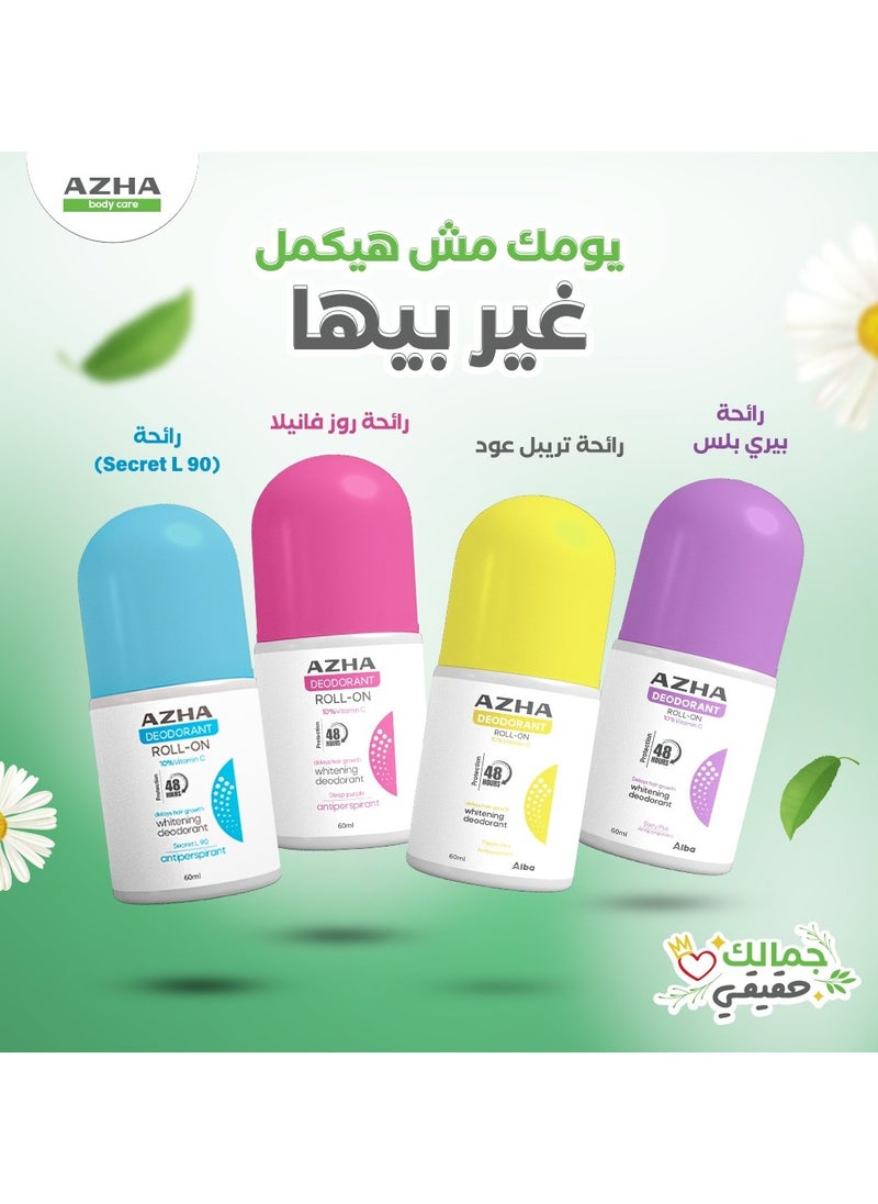 أزهى - أزها مزيل عرق رول أون 10% فيتامين سي بيري بلس (موف)  - 60 مل - Image 1