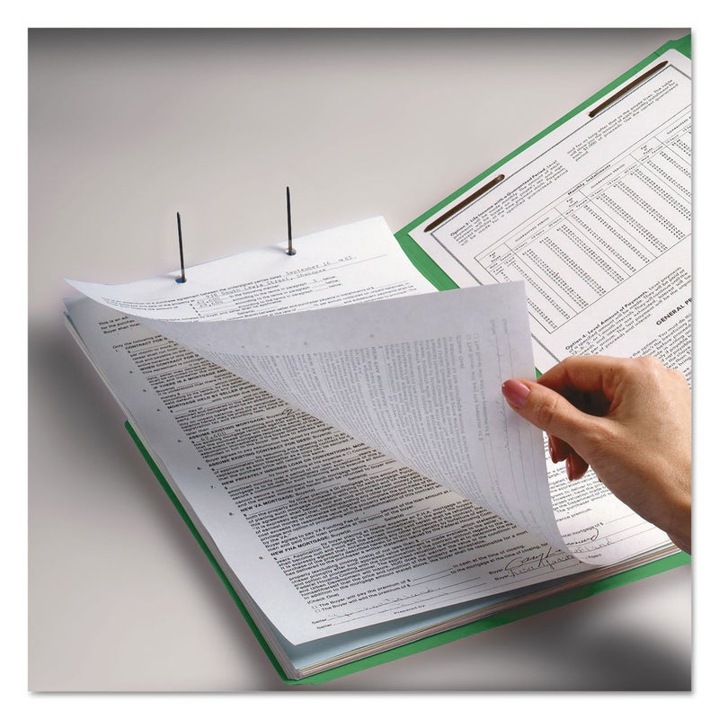 Smead Fastener File Folders, 50 Count, Green, Reinforced 1/3-Cut Tabs, 2 Fasteners, Letter Size (12140) - Image 2