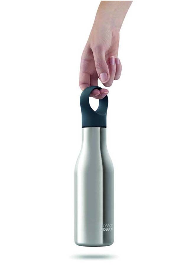 Joseph Joseph - Joseph Joseph Loop Vacuum Insulated Water Bottle 500 ml BrushedAnthracite - Image 1