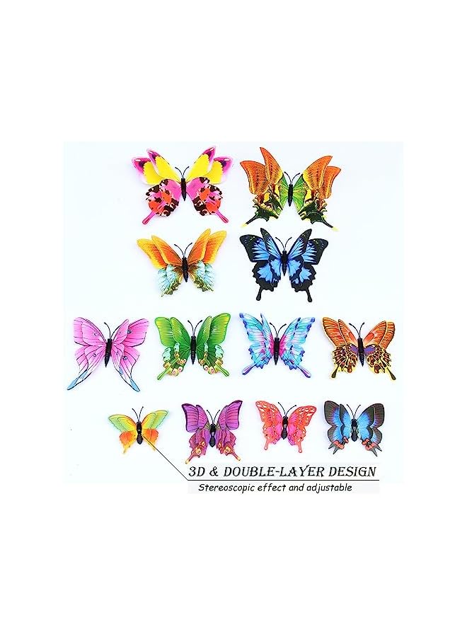 Butterfly Wall Decor 12 PCS, 3D Butterflies Stickers for Party Decorations with Magnets (Swallow, 12) - Image 2