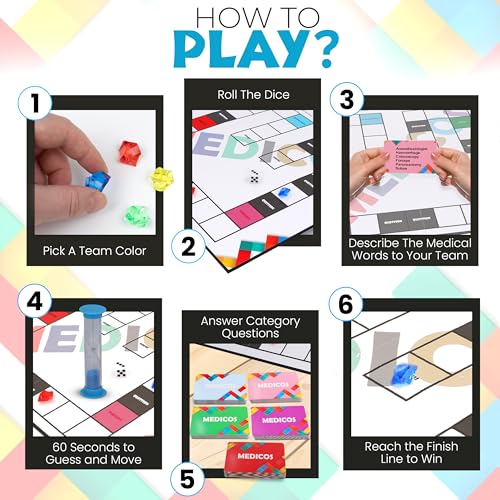 Medicos Medical Terminology Board Game – 364 Flashcards Covering 2000+ Terms | Fun & Educational Game for Medical Students, Nurses, Doctors | Ages 13+, 3+ Players - Image 4