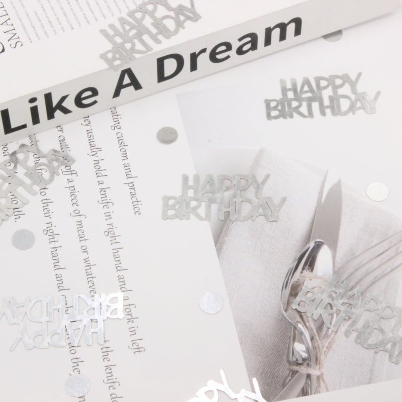 Blopee Birthday Confetti - Silver for Happy Birthday Table Decorations, 270 Pcs - Image 5