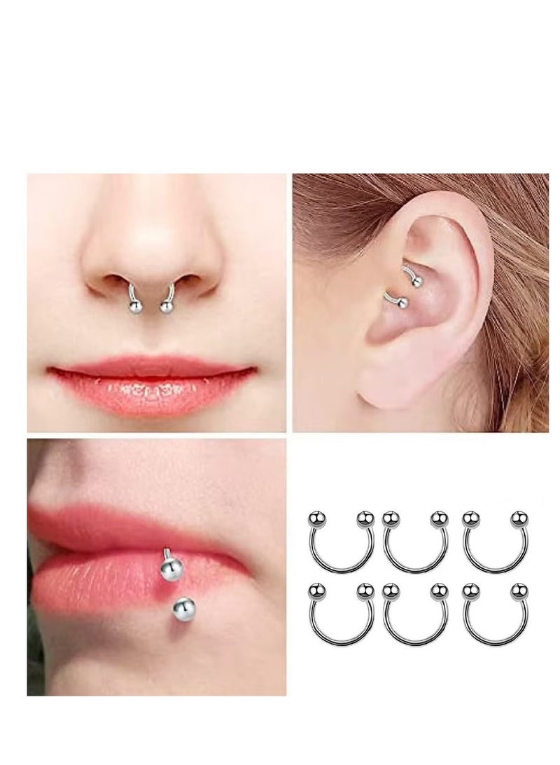 6 Pieces of Fashionable Spherical Nose Piercing Earrings For Nose Decoration - Image 1