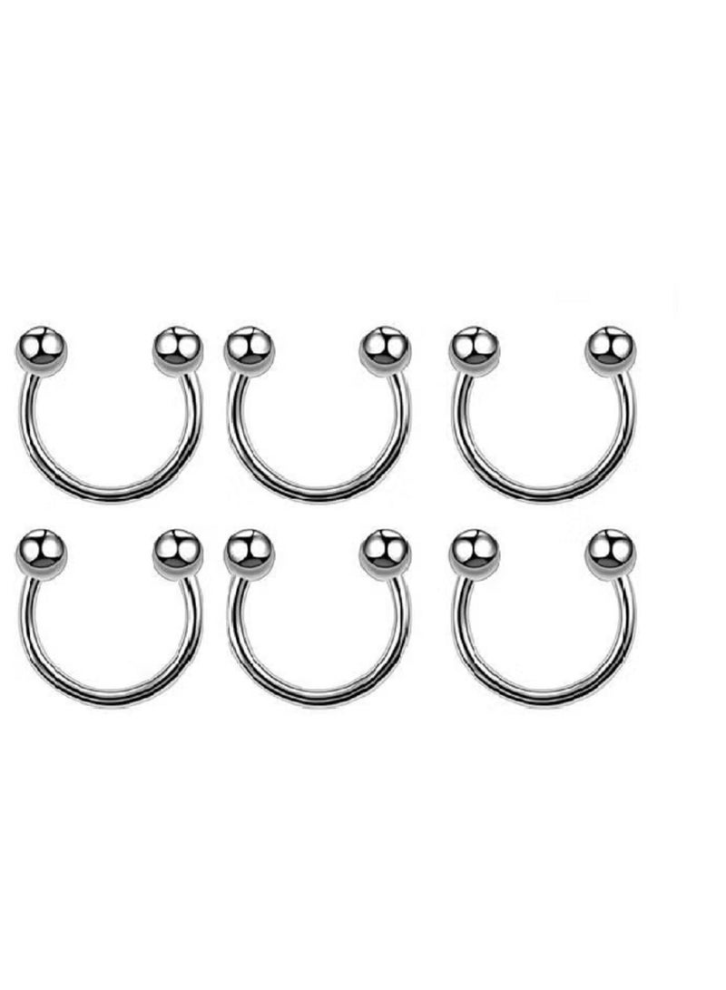 6 Pieces of Fashionable Spherical Nose Piercing Earrings For Nose Decoration - Image 2