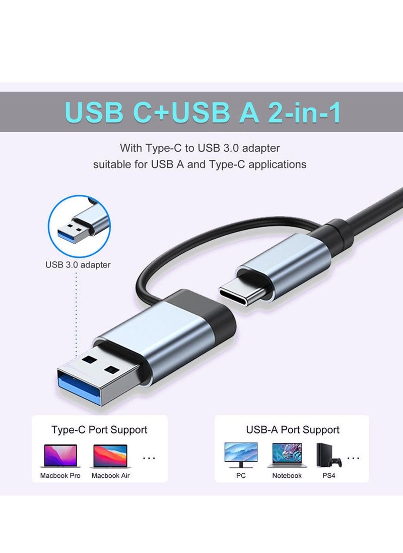spa luxetique 7-in-1 USB-C Hub with SD/TF Card Reader - Dual USB 3.0 & Type-C Ports, 5W Fast Charging | Compact Multi-Port Adapter for Laptop, iPad, Phone (1.46x5.71 Inches)  - Image 5