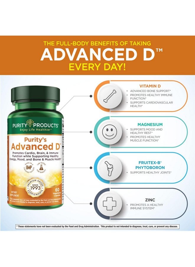 Purity Products Dr. Cannell's Advanced D from Vitamin D3 Super Formula - Packed with Vitamin D, Vitamin K2, Zinc, Magnesium Citrate, Boron and Taurine - 60 Vegetarian Capsules - Image 2
