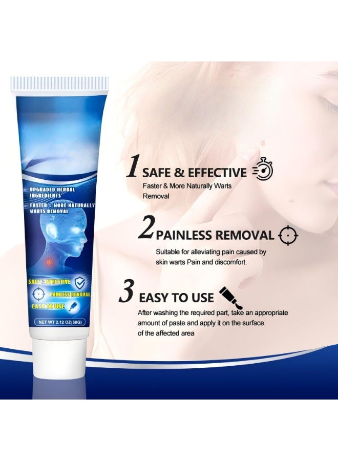 Wart Remover Cream, Skin Tag Remover Warts Removal Cream, Wart Removal Ointment with Pure Essential Oils Natural Extract Wart Remover Ointment for Face, Neck, Body, Hands, Feet for Bedroom - Image 4