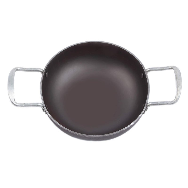 KITCHEN SHOPEE Traditional Iron Kadai Large Size 8 Inches Diameter Ideal for 12 Member Family Color black15 litres - Image 2
