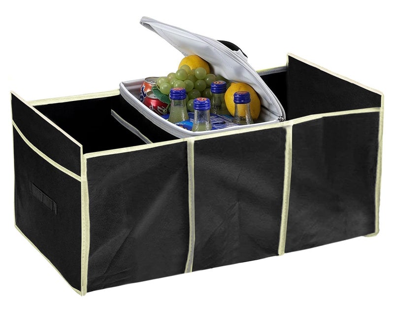 Kuber Industries Kuber Industries Car Trunk Organizer for SUV,Truck, Auto, Minivan, Home, Expandable Large Capacity, Sturdy Cargo Trunk Storage Organizer 
