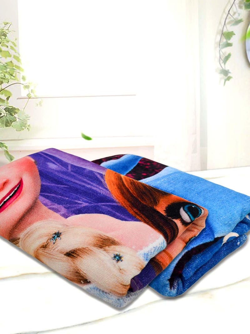 Athom Living Frozen Sister's with Disney Mouna Mixed Themed Kids Bath Towel 60x120cm, 350 GSM, Soft & Absorbent, Multicolor, Perfect for Boys and Girls, Fun & Vibrant Design, Pack of 2 - Image 2