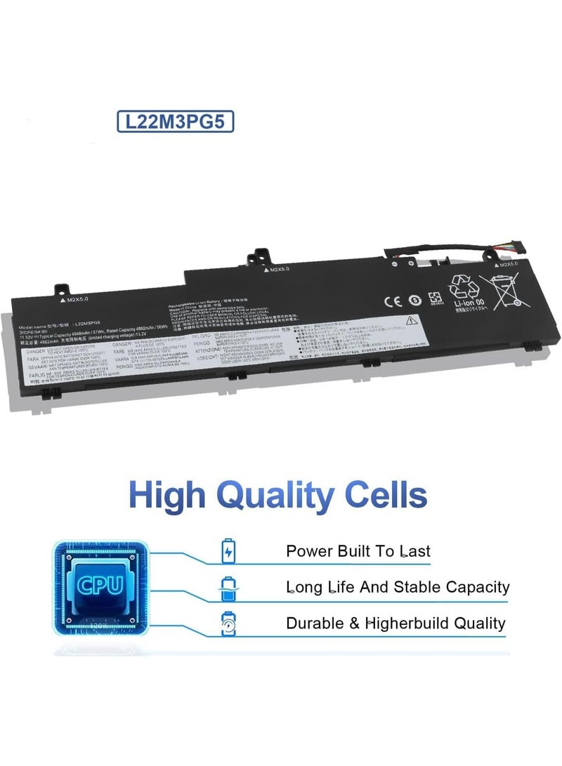 Terabyte 11.52V 57Wh L22M3PG5 L22B3PG5 L22D3PG5 L22L3PG5 Batería portátil compatible para Compatible for Len-ovo ThinkPad E14 Gen 5 2023 6 2024 E16 1 2023 2 2024 Series - Image 2