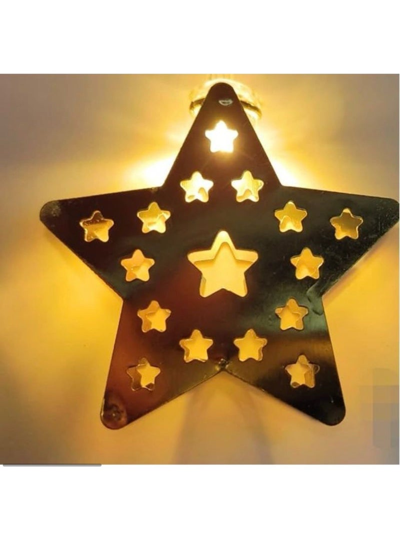 NAMA Ramadan decoration branch, 3-meter rope - light golden stars bunion - Image 2