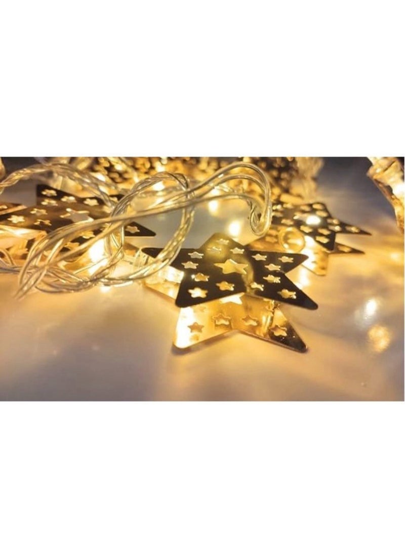 NAMA Ramadan decoration branch, 3-meter rope - light golden stars bunion - Image 4