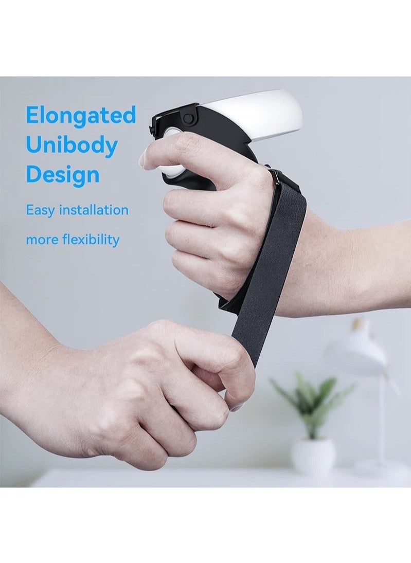 VR Controller Grips Cover for Oculus Quest 2, VR Accessories Set Silicone Grip Protective Cover with Adjustable Leather Knuckle Straps - Image 3