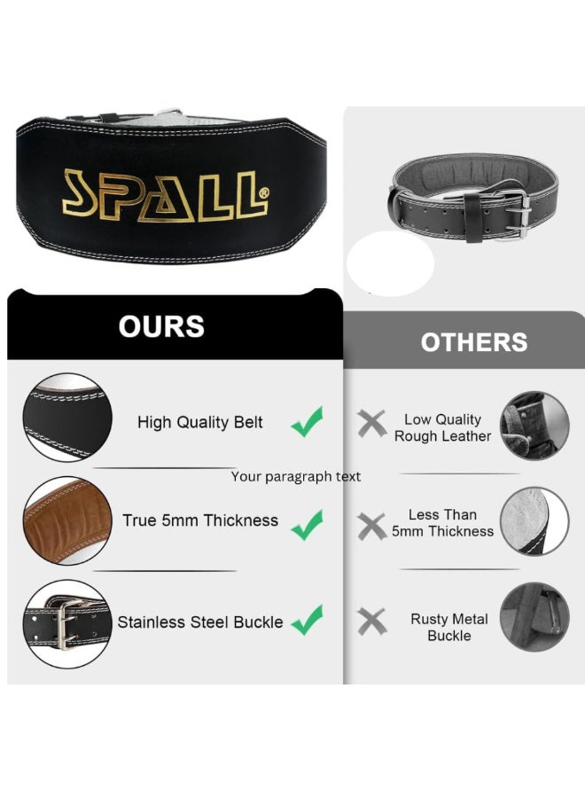 Spall Weight Lifting Leather Belt Lower Back Support 4 Inches Wide Adjustable Buckle For Bodybuilding Home Gym Workouts Squats Strength Training And Fitness Exercise For Men And Women - Image 2