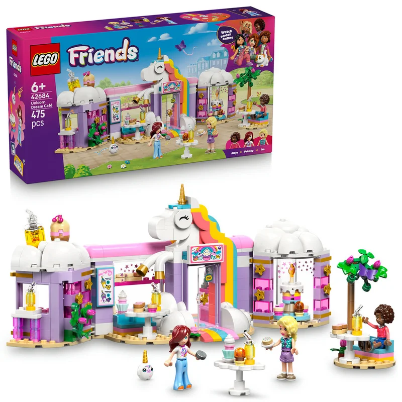LEGO Friends Unicorn Dream Café Toy with 3 Mini Dolls 42684 (Age 6+, 475 Pieces)
