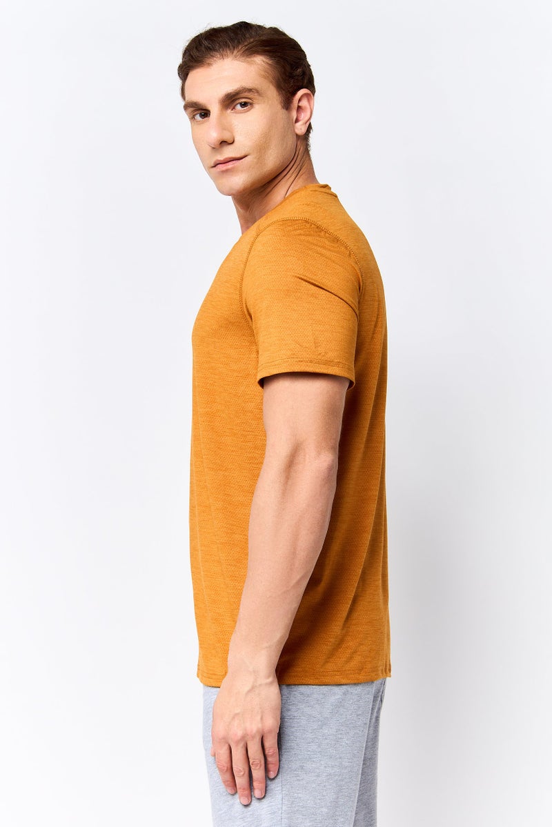 MOTION Men Sportswear Fit Short Sleeve Training T-Shirt, Orange - Image 3