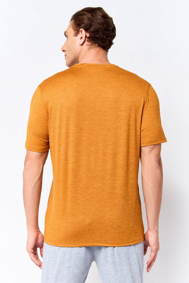 MOTION Men Sportswear Fit Short Sleeve Training T-Shirt, Orange - Image 4