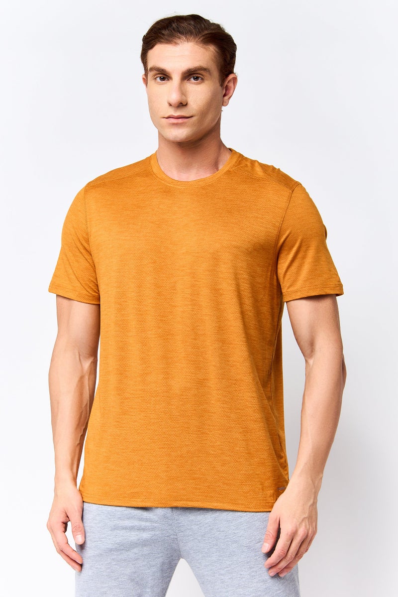 MOTION Men Sportswear Fit Short Sleeve Training T-Shirt, Orange - Image 1