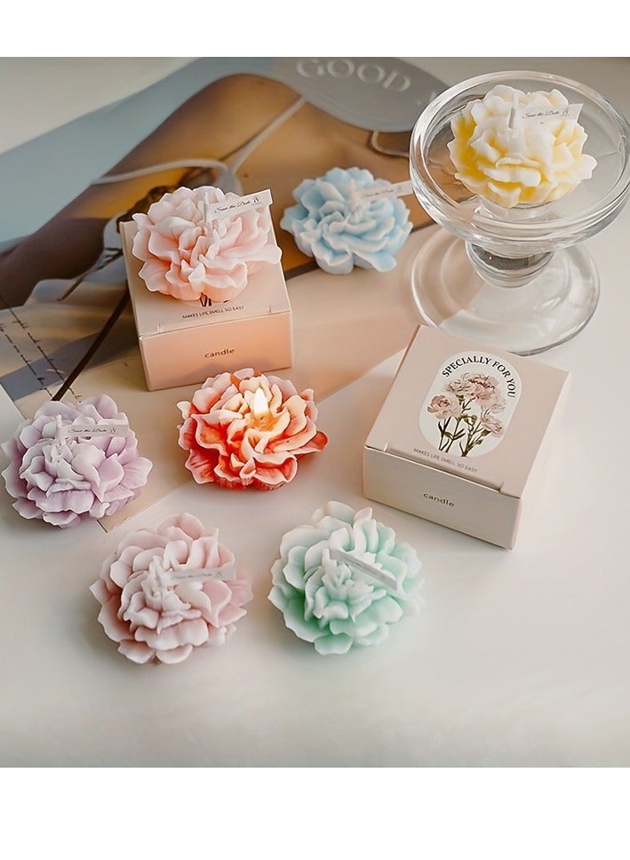 5pcs Elegant Carnation Flower Scented Candle - Ideal for Mother's Day, Valentine's, Christmas & Birthday Gifts - Paraffin Wax, Non-Electric, Versatile Use (Red, Pink, Purple, Blue, Green)  - Image 2