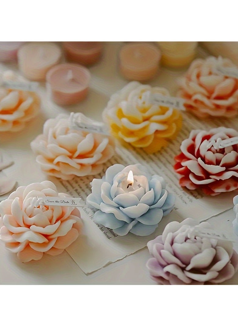 5pcs Elegant Carnation Flower Scented Candle - Ideal for Mother's Day, Valentine's, Christmas & Birthday Gifts - Paraffin Wax, Non-Electric, Versatile Use (Red, Pink, Purple, Blue, Green)  - Image 1