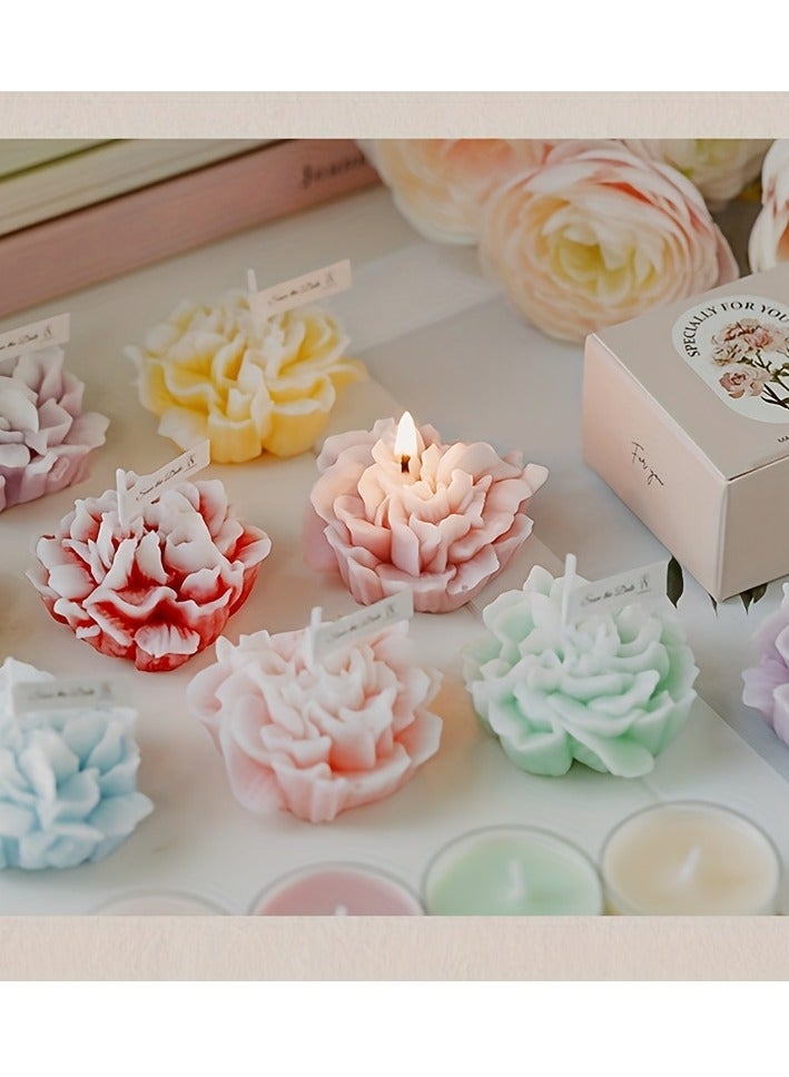 5pcs Elegant Carnation Flower Scented Candle - Ideal for Mother's Day, Valentine's, Christmas & Birthday Gifts - Paraffin Wax, Non-Electric, Versatile Use (Red, Pink, Purple, Blue, Green)  - Image 3