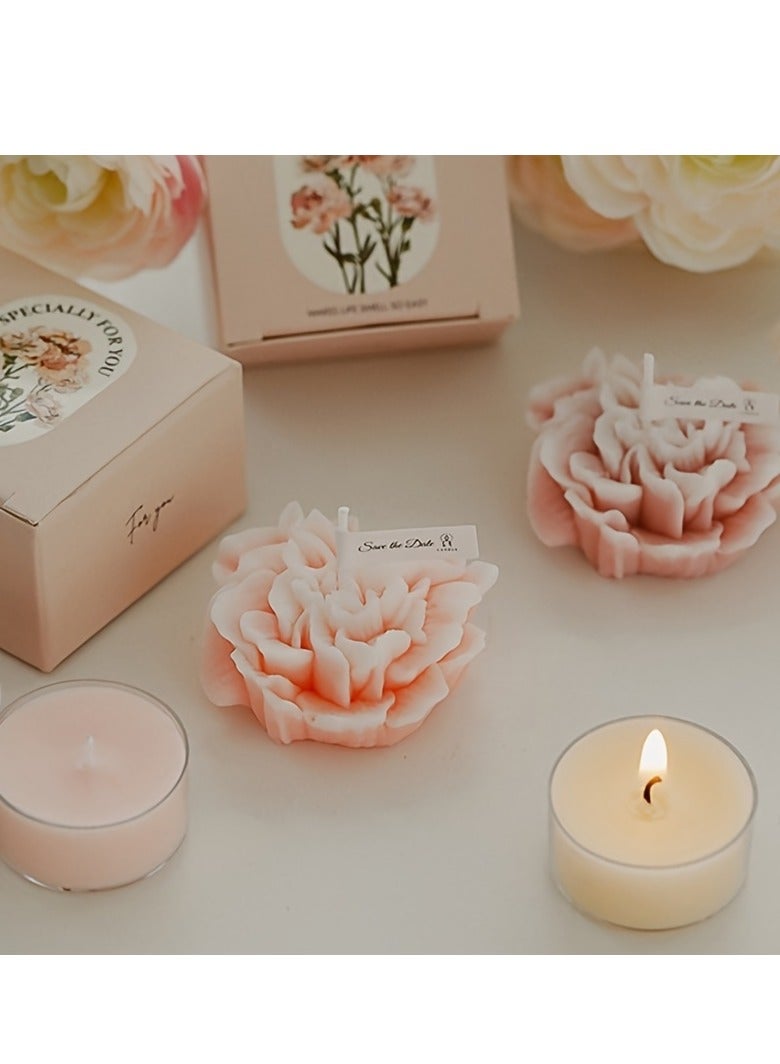 5pcs Elegant Carnation Flower Scented Candle - Ideal for Mother's Day, Valentine's, Christmas & Birthday Gifts - Paraffin Wax, Non-Electric, Versatile Use (Red, Pink, Purple, Blue, Green)  - Image 4