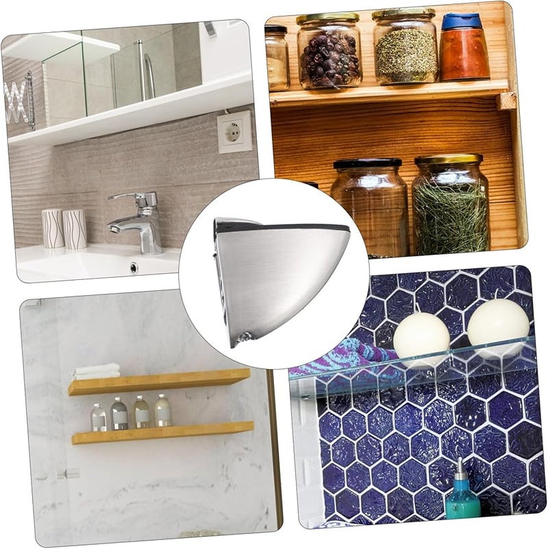 Tehaux 2 Pack Brushed Surface Shelf Support Corner Bracket Easy Install Furniture Bracket - Image 4