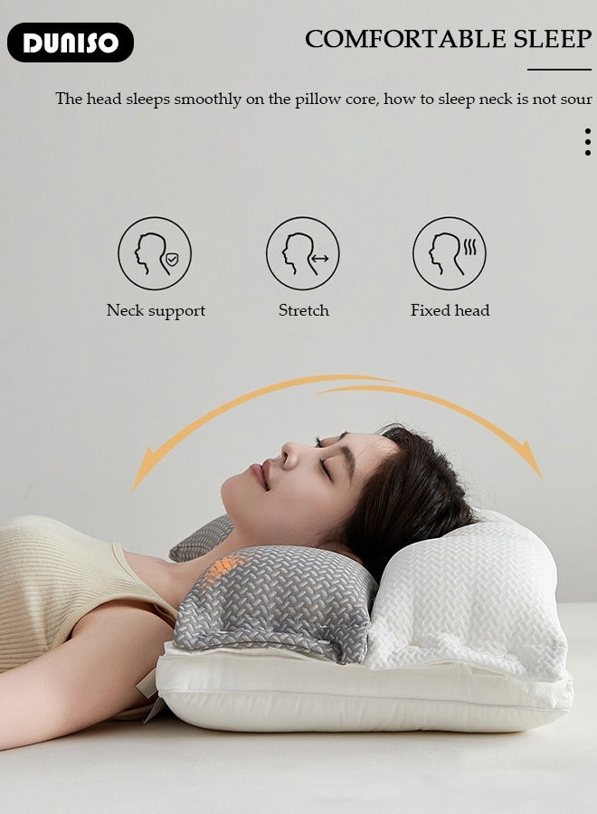 DUNISO Double Layer Neck Support Pillow, Detachable 3-in-1 Neck Pillow for Shoulder and Neck Pain Relief, Ergonomic Cervical Contour Anti Snore Pillows for Front Back Side Sleepers  - Image 3