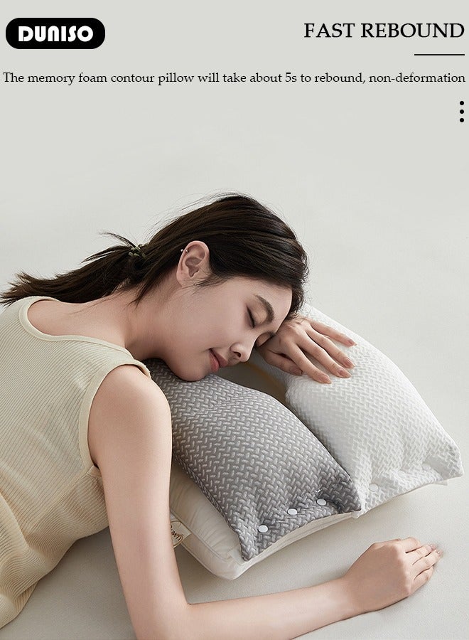 DUNISO Double Layer Neck Support Pillow, Detachable 3-in-1 Neck Pillow for Shoulder and Neck Pain Relief, Ergonomic Cervical Contour Anti Snore Pillows for Front Back Side Sleepers  - Image 5