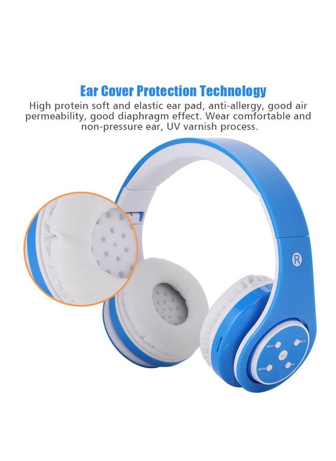 Portable Wireless With Card Plug-in Folding Bluetooth Head-mounted Stereo Headset (Blue)