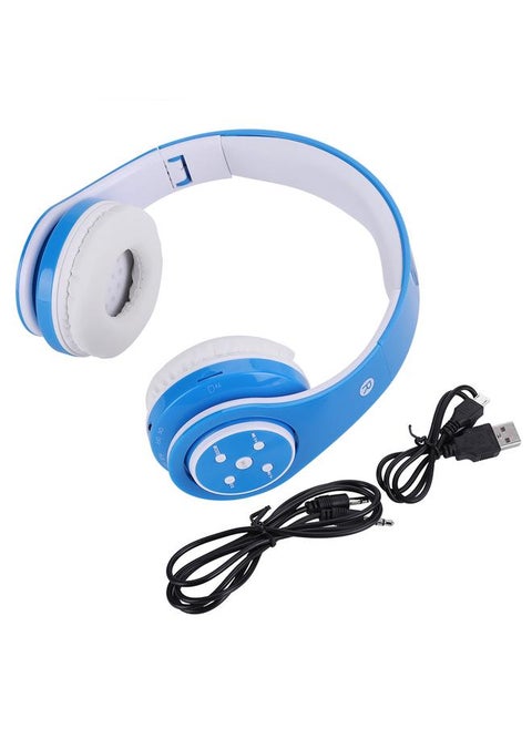 Portable Wireless With Card Plug-in Folding Bluetooth Head-mounted Stereo Headset (Blue)
